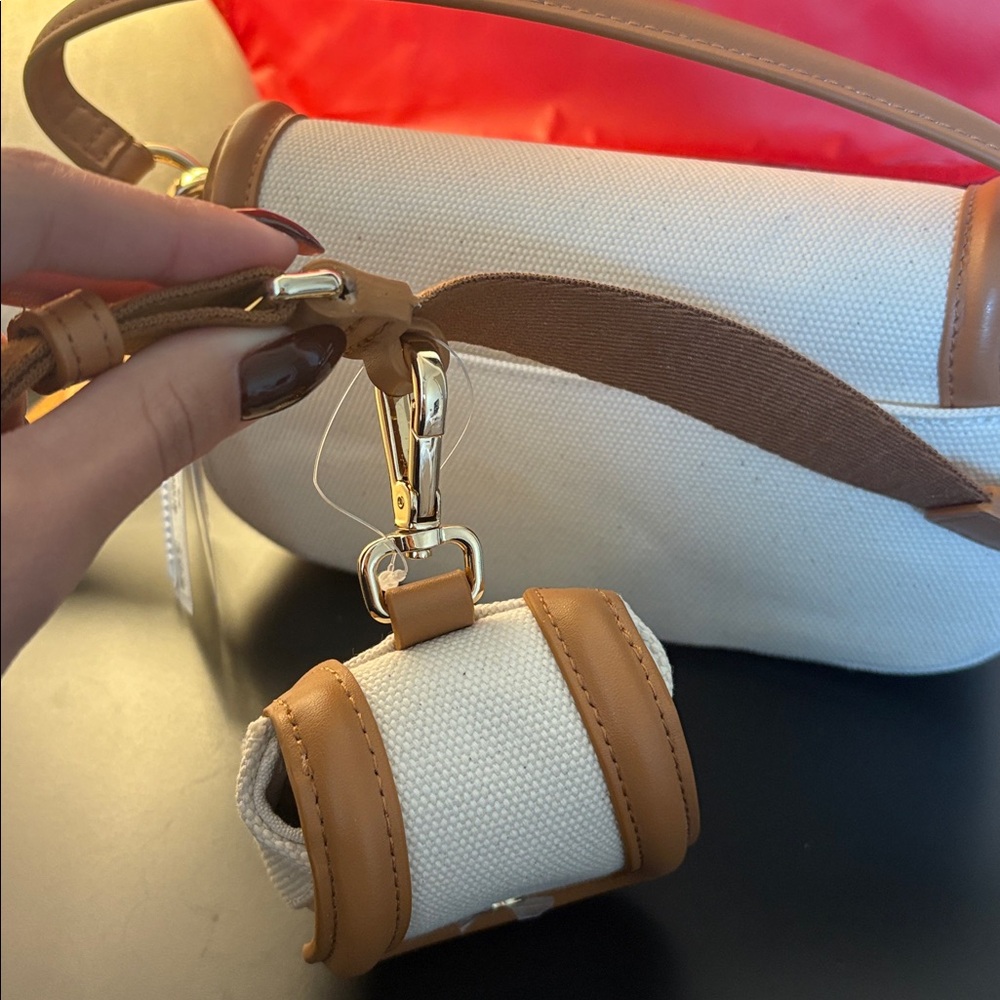 NWT Lululemon Canvas Mini Bag Natural/Chestnut Brown - Picture 15 of 16